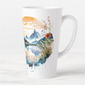 Waterverf bergscène latte mok (Rechts)