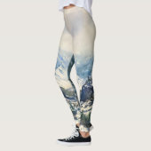 Waterverf Bergscène Leggings (Links)