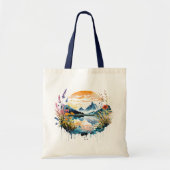 Waterverf bergscène tote bag (Voorkant)