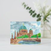 Waterverf Berliner Dom Briefkaart (Staand voorkant)
