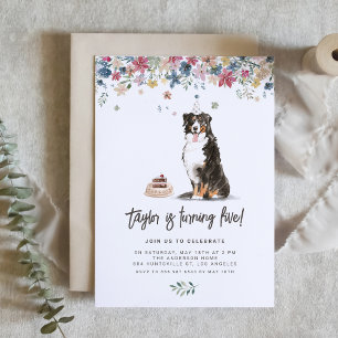  Waterverf Berner Berghond Verjaardag Kaart