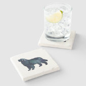 Waterverf Bernese Mountain Dog Black Stenen Onderzetter (Zijkant)