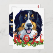 Waterverf Bernese Mountain Dog Kerstmis Briefkaart (Voorkant / Achterkant)