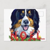 Waterverf Bernese Mountain Dog Kerstmis Briefkaart (Achterkant)