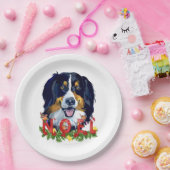 Waterverf Bernese Mountain Dog Kerstmis Papieren Bordje (Feest)