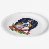 Waterverf Bernese Mountain Dog Kerstmis Papieren Bordje (Gekanteld)