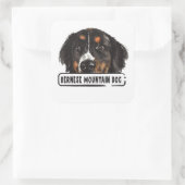 Waterverf Bernese Mountain Dog Square Sticker (Tas)