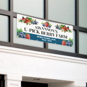 Waterverf Berries Custom U-Pick Berry Boerderij Ba Spandoek (Buitenkant Gebouw)