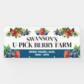 Waterverf Berries Custom U-Pick Berry Boerderij Ba Spandoek (Horizontaal)