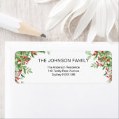 Waterverf Berries en Greenery Holiday Labels (Insitu)