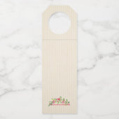 Waterverf Berries en kerstfeestdagen met bladeren Flessenhanger (Achterkant)