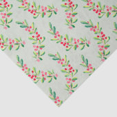Waterverf Berries en Leaves Holiday Kerstmis Tissuepapier (Detail)