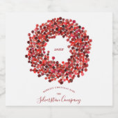 Waterverf Berries - kerstfeestdag Sparkling Wijnetiket (Enkel label)