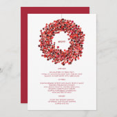 Waterverf Berries menu kerstfeestdag (Voorkant / Achterkant)