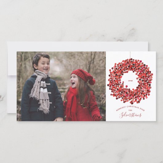 Waterverf Berries met kerstmis lang Feestdagenkaart (Voorkant)