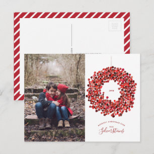 Waterverf Berries Wreath Kerstmis Feestdagenkaart