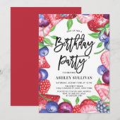 Waterverf Berries Zomerfeest Kaart (Voorkant / Achterkant)