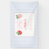 Waterverf Berry eerste verjaardag aardbeien Spandoek (Verticaal)