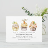 Waterverf Berry en Citrus Cupcakes Tea Party Kaart (Staand voorkant)