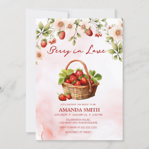 Waterverf Berry in Love Bridal Shower Uitnodiging