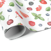  Waterverf Berry Pattern Cadeaupapier (Rol Hoek)