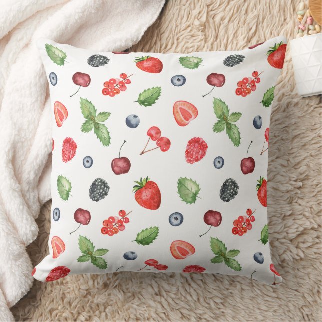  Waterverf Berry Pattern Kussen (Deken)