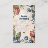 Waterverf Berry Sweet Baby shower Boeken voor Baby Informatiekaartje (Voorkant)