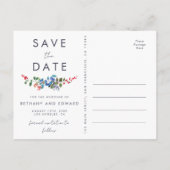 Waterverf Berry Zomer Bruiloft Save the Date Uitnodiging Briefkaart (Achterkant)