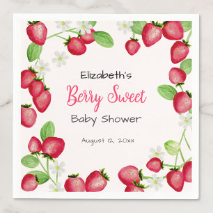 Waterverf Bes Zoete Roze Baby Shower Servetten