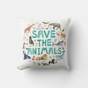 Waterverf Bespaar de dieren Kussen