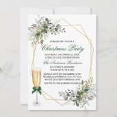 Waterverf Bessen Groen Kerstmis Feestglas Kaart (Voorkant)