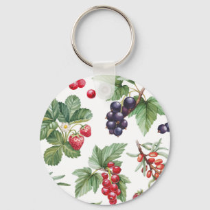 Waterverf bessen illustratie naadloos patroon sleutelhanger