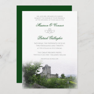 Waterverf bestemming: Ireland Wedding Kaart
