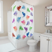 Waterverf Betta Fish Douchegordijn (In situ)