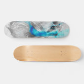 Waterverf Betta Fish Gray Blue Turquoise Skateboard (Horizontaal)