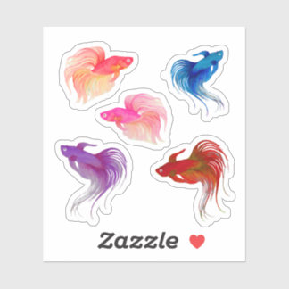 Waterverf Betta Fish Sticker
