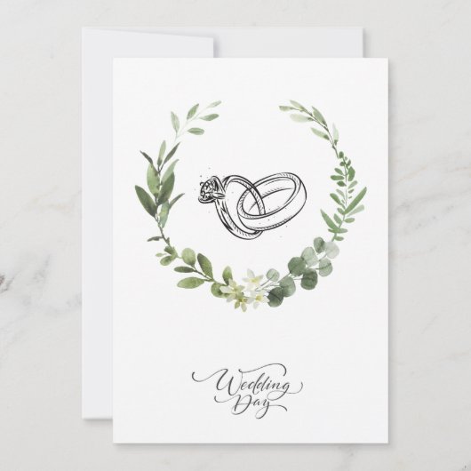 Waterverf Bewaar de datum bruiloft uitnodiging (Achterkant)