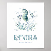 Waterverf bewerkbaar onder het Zee teken Poster (Voorkant)