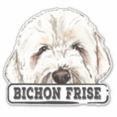Waterverf Bichon Frise Sticker (Voorkant)