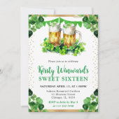 Waterverf bierpints St Patrick's Sweet 16 Kaart (Voorkant)