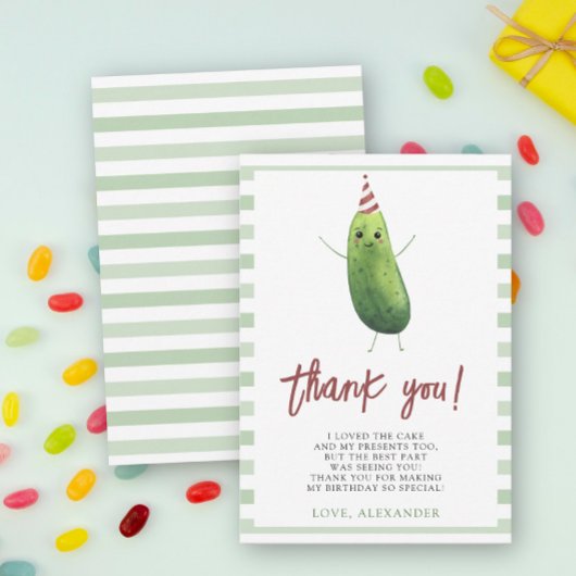 Waterverf Big Dill eerste verjaardagsfeestje Bedankkaart