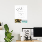 Waterverf Big Sur California Coast Welcome Sign Poster (Thuiskantoor)