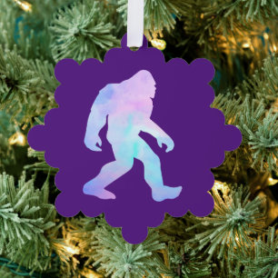 Waterverf Bigfoot Ornament Kaart