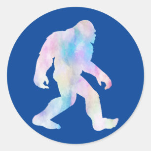 Waterverf Bigfoot Ronde Sticker