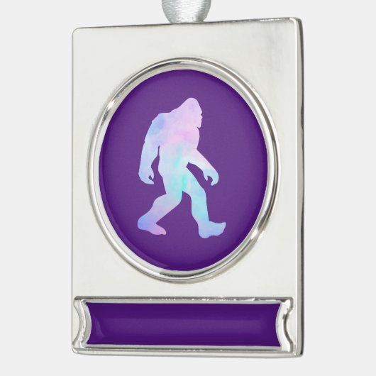 Waterverf Bigfoot Verzilverd Banner Ornament (Links)