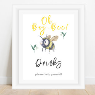Waterverf bij - Dranken Poster