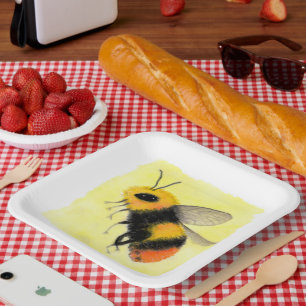 Waterverf bij papieren bordje