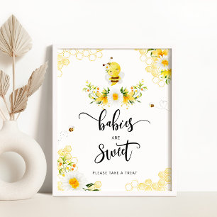 Waterverf bijenkorpjes zijn zoet Poster