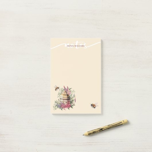 Waterverf bijenkorven notities post-it® notes (Op bureau)