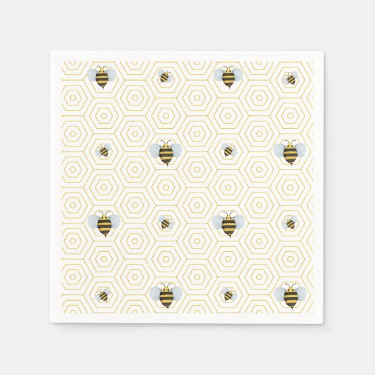 Waterverf-bijenpatroon Servet (Voorkant)